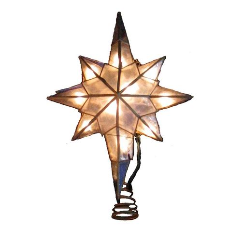 Kurt Adler 10 Light Capiz Star Of Bethlehem Clear Tree Topper