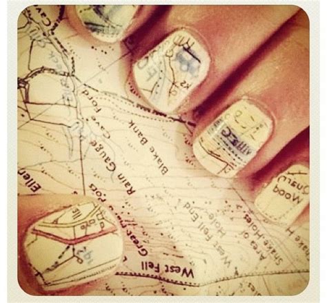 Road Map Nail Art Spring Break Nails Map Nails Broken Nails