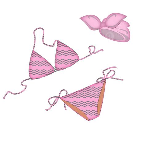 Biquíni De Duas Peças Com Padrão Ondulado Rosa Png Bikini Biquíni De