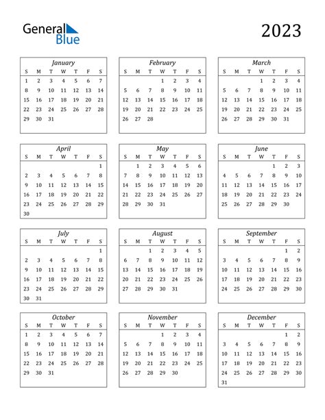 Calendar 2023 Excel Templates At Allbusinesstemplates Com Riset