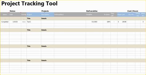 Project Tracker Excel Template Free Download Of Excel Template