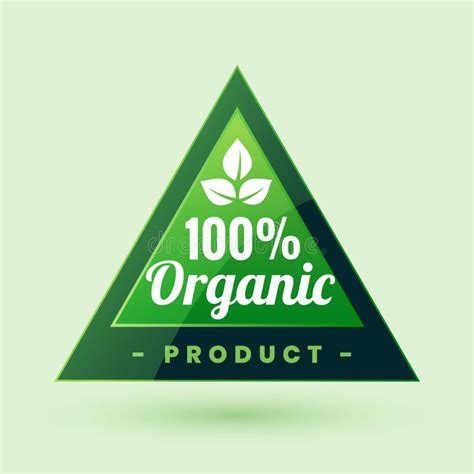 100 Certified Organic Product Green Label Or Sticker Design Stock