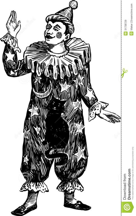 Illustration About Vector Drawing Of A Vintage Clown Of A 19 Century
