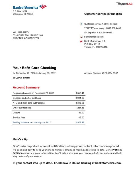 35 Editable Bank Statement Templates Free Templatelab