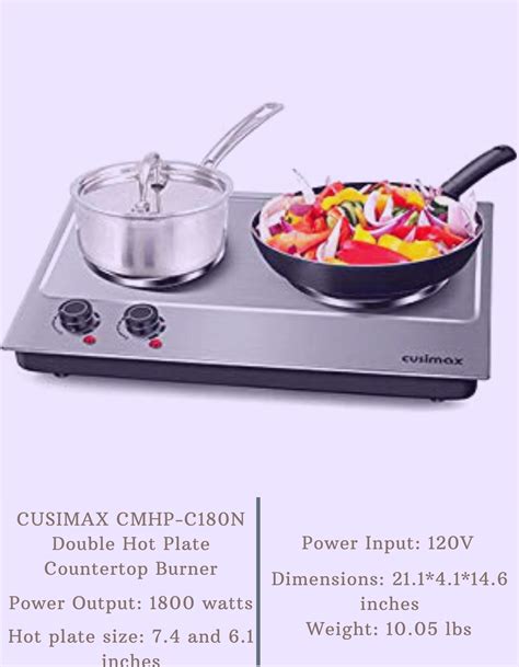 Cusimax Cmhp C180n Double Hot Plate Countertop Burner Electric Stove