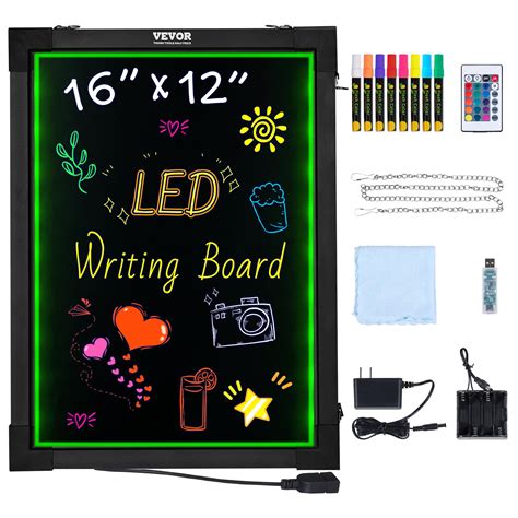 Vevor Led Message Writing Board 16x12 Illuminated Erasable Lighted