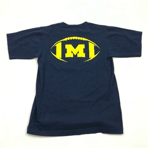Adidas Michigan Wolverines Football Shirt Size S Small Navy Blue Ncaa