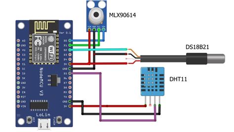 Dht11 Ds18b20 And Mlx90614 With Esp8266 And Arduino Iot Cloud