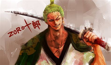 Hd Wallpaper One Piece Roronoa Zoro Swords Green Eye Anime