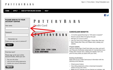 Cash back or , if your purchase is big enough, special financing. Pottery Barn Credit Card Login | Make a Payment