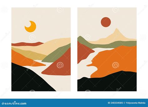 Abstract Landscape Minimalist Posters Nature Contemporary Mountain