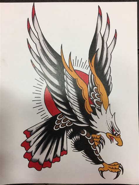 Neo Traditional Eagle Tattoo Flash