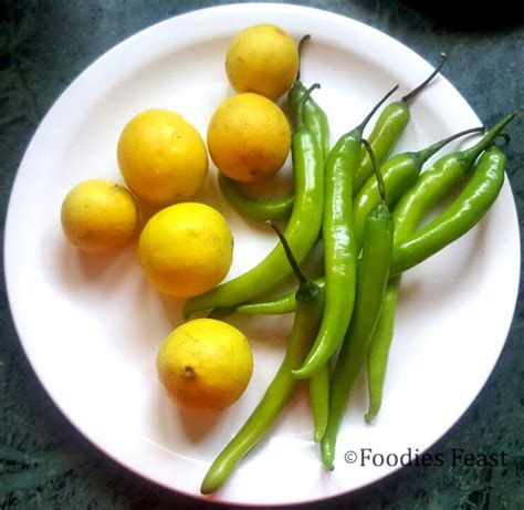 How To Make Lemon Green Chilli Pickle Nimbu Mirchi Achar Recipe