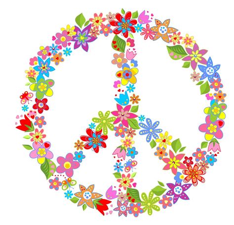 Flower Power Peace Sign Clip Art Library