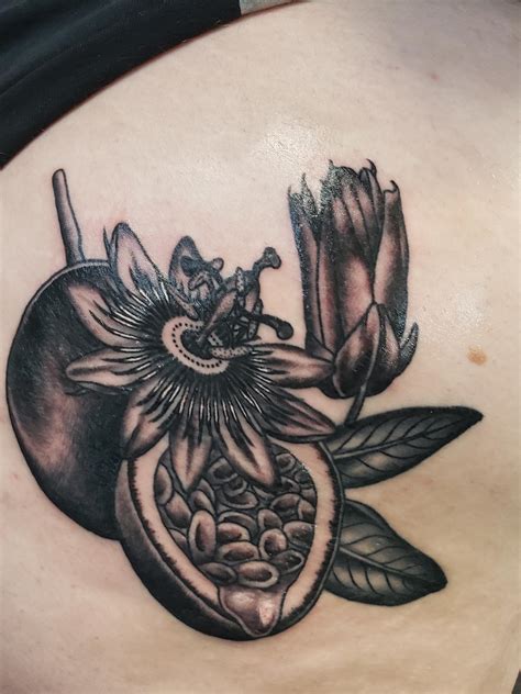 Passion Fruit And Flower Done By Michael At Canvas Tattoo Charlotte Nc Rtattoo