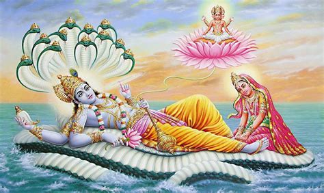 Brahma Emerging From The Navel Of Vishnu Poster