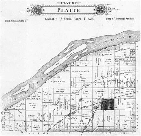 1906 Plat Book Platte Twp Map Butler Co Negenweb