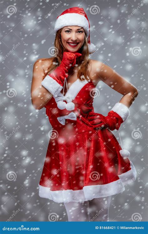 Female Santa Claus Stock Image Image Of Winter Attractive 81668421