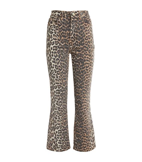 Womens Ganni Multi Leopard Print Betzy Jeans Harrods Uk