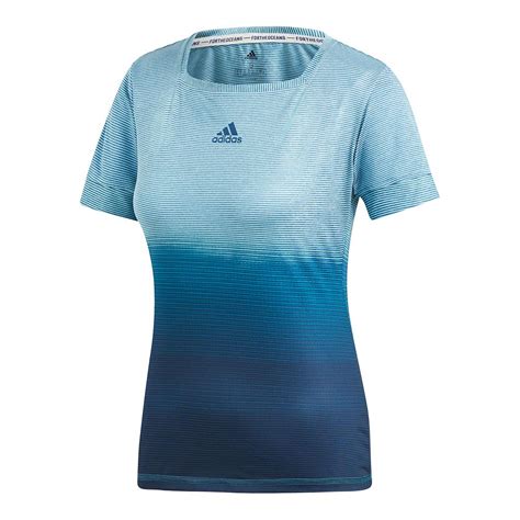 Adidas Womens Parley Tennis Top In Blue Spirit And Legend Ink