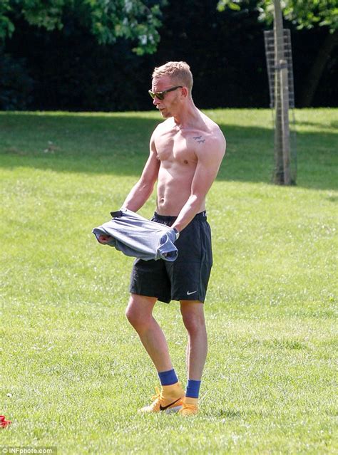 Laurence Fox Works Up A Sweat In A North London Park During His Workout