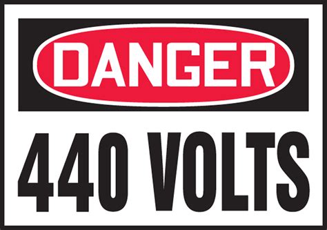 440 Volts Osha Danger Safety Label Lelc162