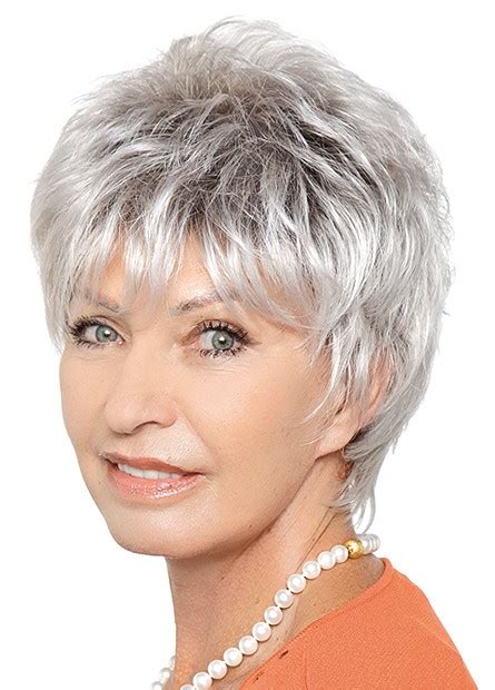Gray hair is a visible indication of age. Grey Short Layered Capless Synthetic Wigs