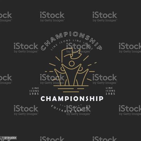 Vector Icon And Logo Winner And Champion Editable Outline Stroke Stock