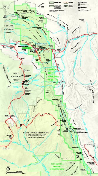 Capitol Reef National Park Official Map Capitol Reef National Park