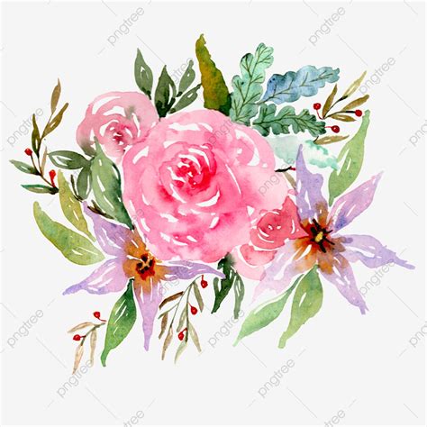 Want to discover art related to flowerpng? Watercolor Flowers Flower Plant, Red, Color, Green Leaf ...