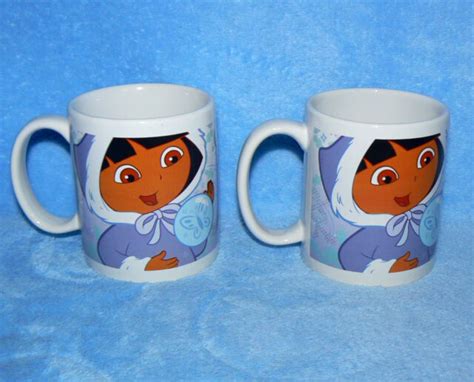 dora the explorer 2007 pair set of 2 matching viacom mugs cups ebay