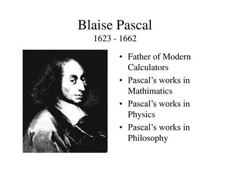 Ppt Blaise Pascal 1623 1662 Powerpoint Presentation Free Download