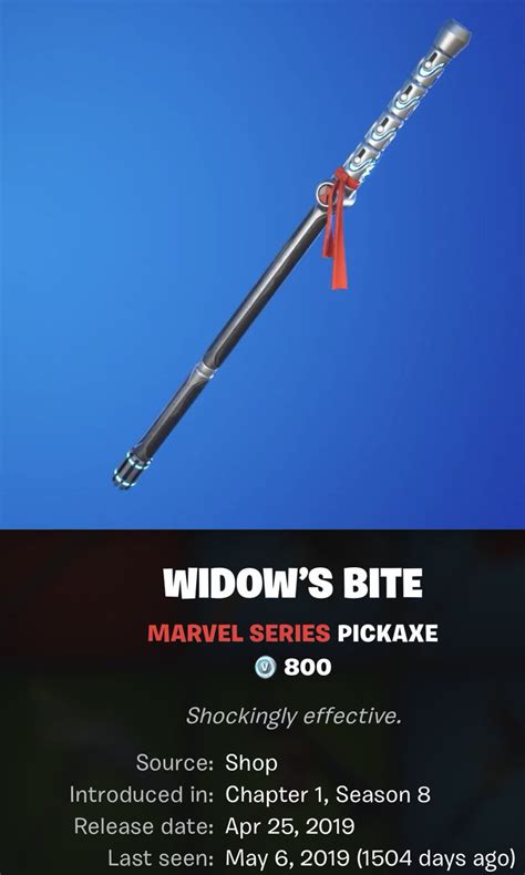 Peel On Twitter Widows Bite Pickaxe Is Now The Rarest Pickaxe In The