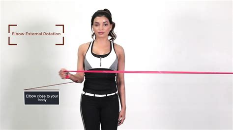 The focus of this exercise is to keep the elbows against your sides and rotate the shoulder as far out as is comfortable. Shoulder External Rotation - YouTube