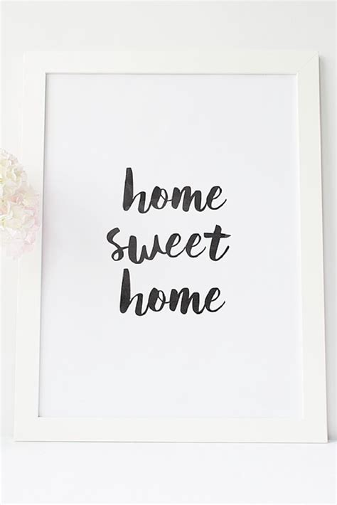Home Sweet Home Printable 8x10 Printable Brush Lettered Home Decor