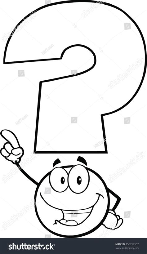 black and white happy question mark cartoon character pointing with finger ad affiliate