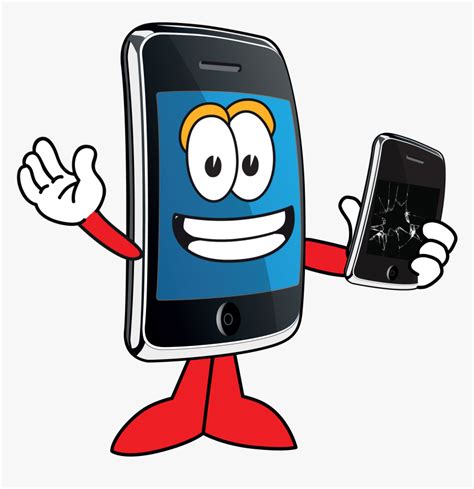 Mascot Broken Phone Mobile Phone Cartoon Png Transparent Png Kindpng