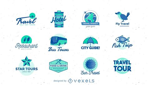 Colección De Paquetes De Logos De Viaje Descargar Vector