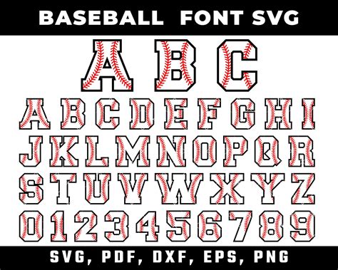 Baseball Font Svg Baseball Alphabet With Stitches Baseball Alphabet Svg