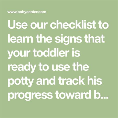 Potty Training Readiness Checklist Babycenter Potty Training Kids