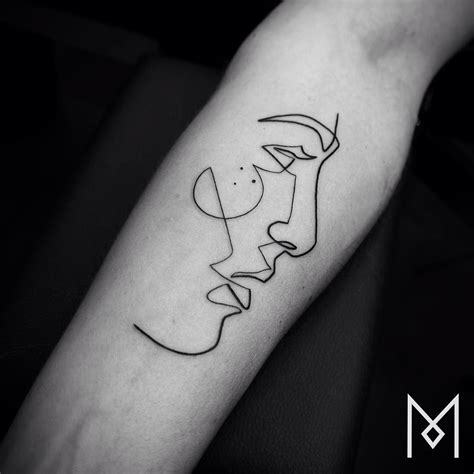 29 superbes tatouages minimalistes réalisés en un seul trait avec images tatouages