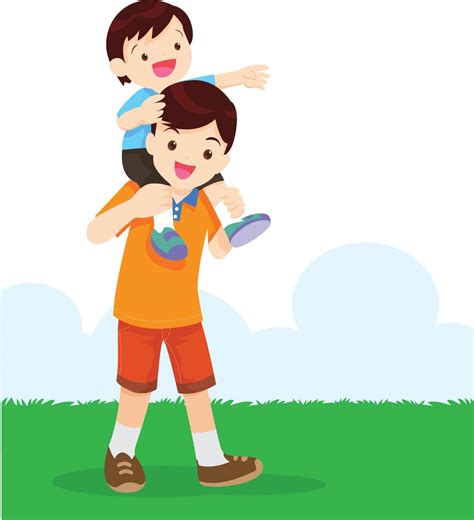 Son Sit On Dad Shoulder Stock Image Vectorgrove Royalty Free Vector