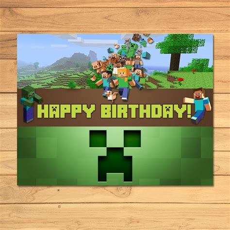 Diy minecraft inspired shaker birthday cardmaking shaker cards is easy and fun, i'll show you how today!supplies:cardstock (one 5.5x11 piece folded in half. Minecraft Birthday Sign Green Blocks * Minecraft Happy ...