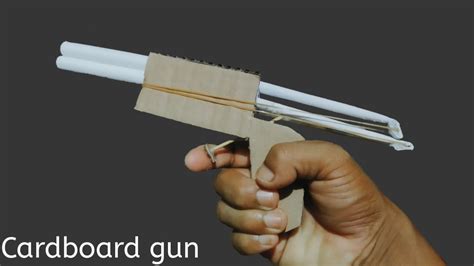Cara Membuat Pistol Dari Kertas Kardus Bisa Menembak Origami Pistol Mini YouTube