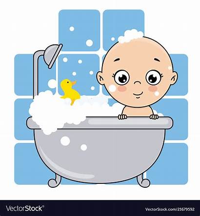 Bathtub Bath Boy Clipart Bathing Vector Tub