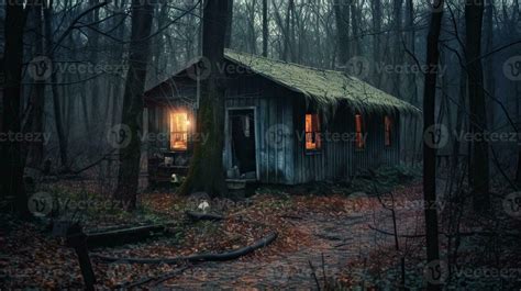 Abandoned Cabin In The Woods A Dark And Eerie Atmosphere 29982566 Stock