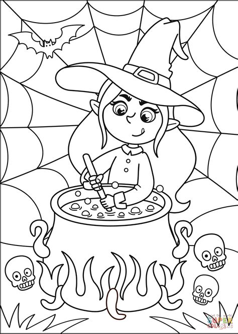 Witch Coloring Page Free Printable Coloring Pages