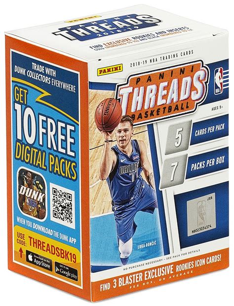 2018 19 Panini Threads Hanger Box 20 Cards Per Box W 2 Exclusive Rookie Statement Cards Possible