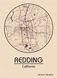 Karte / Map ~ Redding, Kalifornien / California - Vereinigte Staaten ...