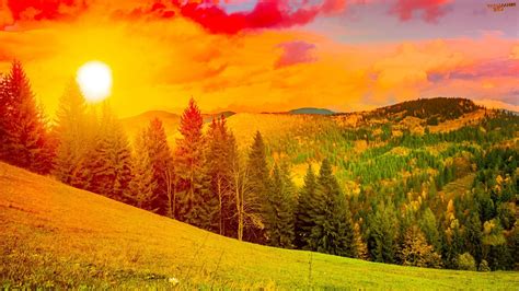 Colorful Sunrise Mountain Landscape 1920x1080 Pure High Definition